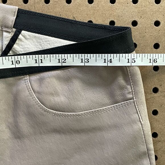 Helmut Lang Pants Womens Size 8 (30x26) Tan Brown Pure Lamb Leather Crashed Slim - Picture 8 of 11